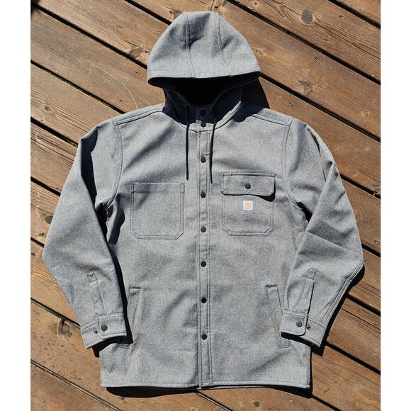 Carhartt Rain Defender Jacket Men's Medium Relaxed Fit Heavyweight Hood Fleece - Picture 1 of 9